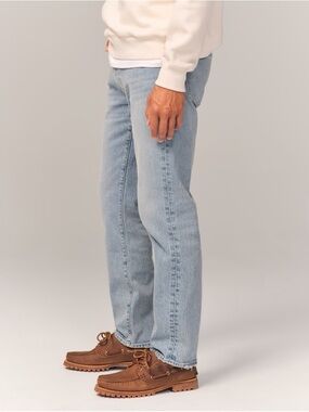 Abercrombie & Fitch Light Wash Relaxed Straight Jeans